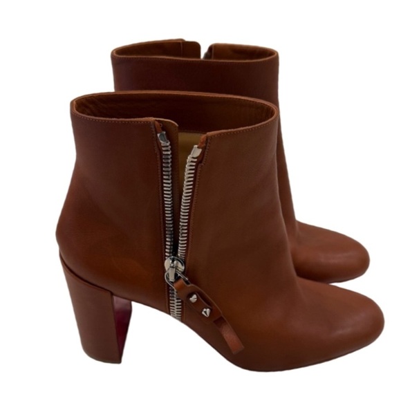 Christian Louboutin Ziptotal 85  Ankle Boots Cuoio - Picture 1 of 8